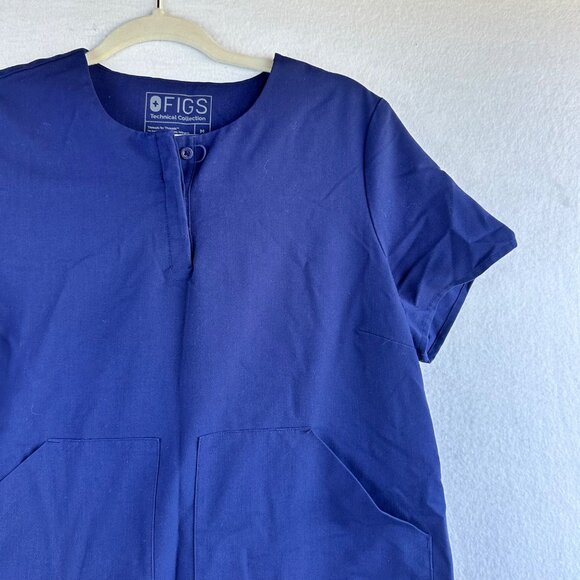 FIGS Technical Collection Scrubs Top Womens Medium Navy Medical Kasane Shirt - Picture 4 of 13